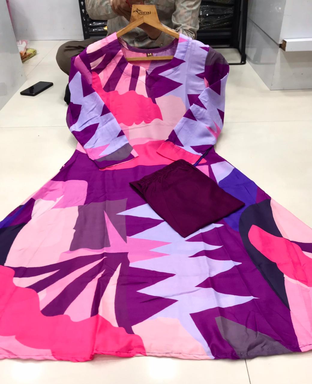 Vt Designer Muslin Digital Printed Kurti With Bottom Orders In India
